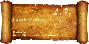 Lerch Viktor névjegykártya